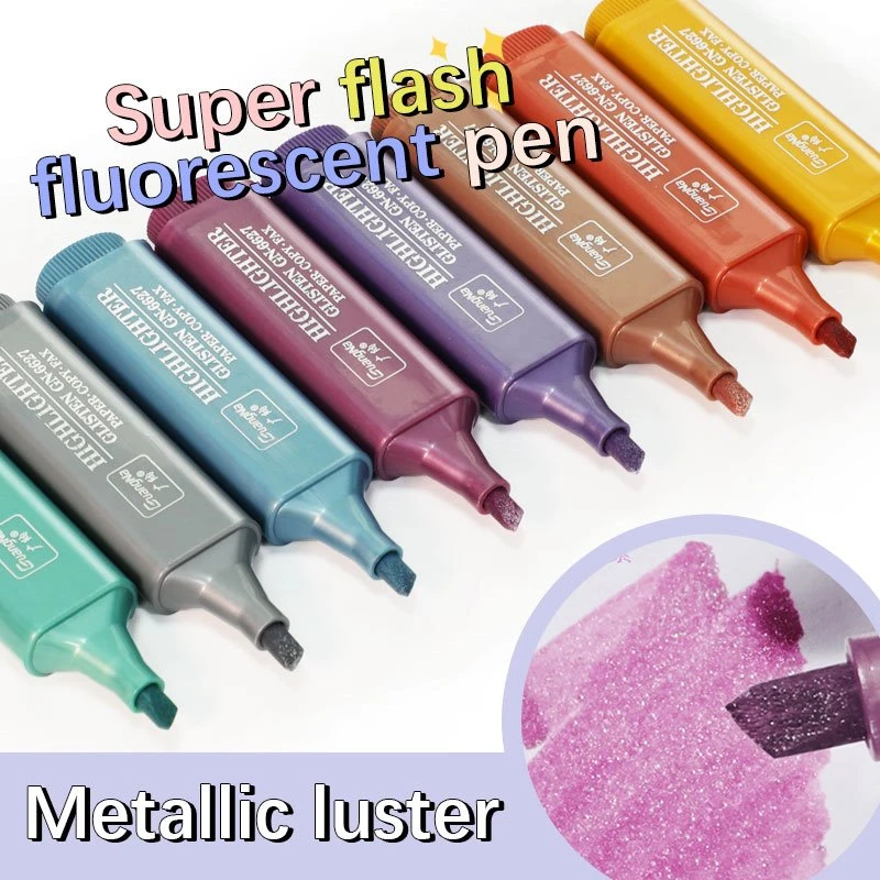 8 Farben Metallic-Glitzer-Highlighter-Set