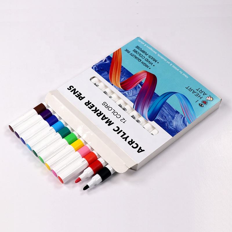 12 Farben Acrylfarbmarker auf Wasserbasis